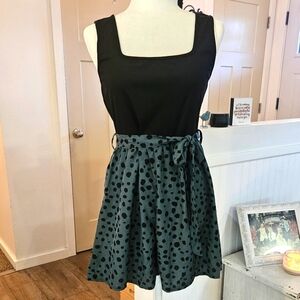 NWT's - OVER THE MOON - Black/Green One-piece - Skort Bottom - Leopard Print